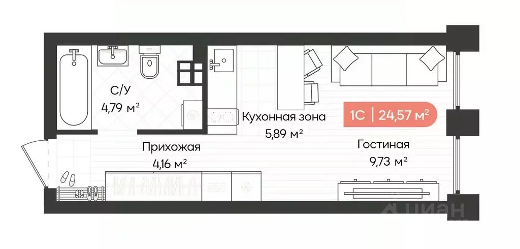 1-к кв. Новосибирская область, Новосибирск Ленинградская ул., 340 ... - Фото 0