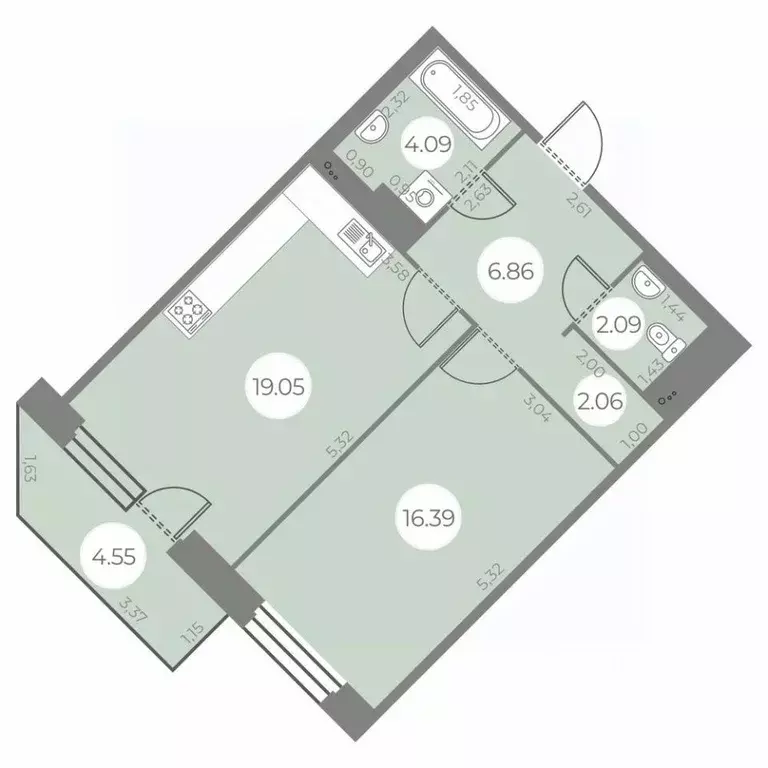 1-к кв. Санкт-Петербург ул. Маршала Захарова, 8 (51.84 м) - Фото 0