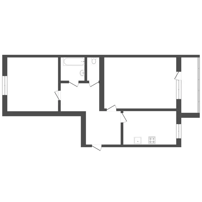 2-комнатная квартира: Тюмень, улица Максима Горького, 23 (51.9 м) - Фото 1