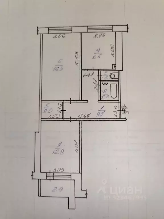 2-к кв. Самарская область, Тольятти 20-й кв-л, бул. Рябиновый, 3 (55.0 ... - Фото 1