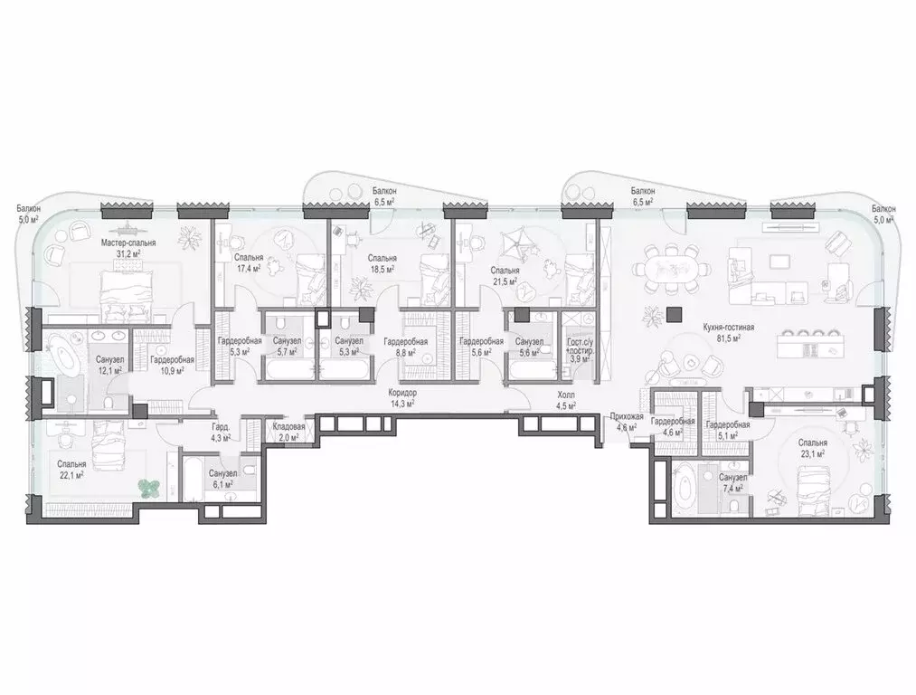 5-комнатная квартира: Москва, Большой Толмачёвский переулок, 5с1 ... - Фото 1