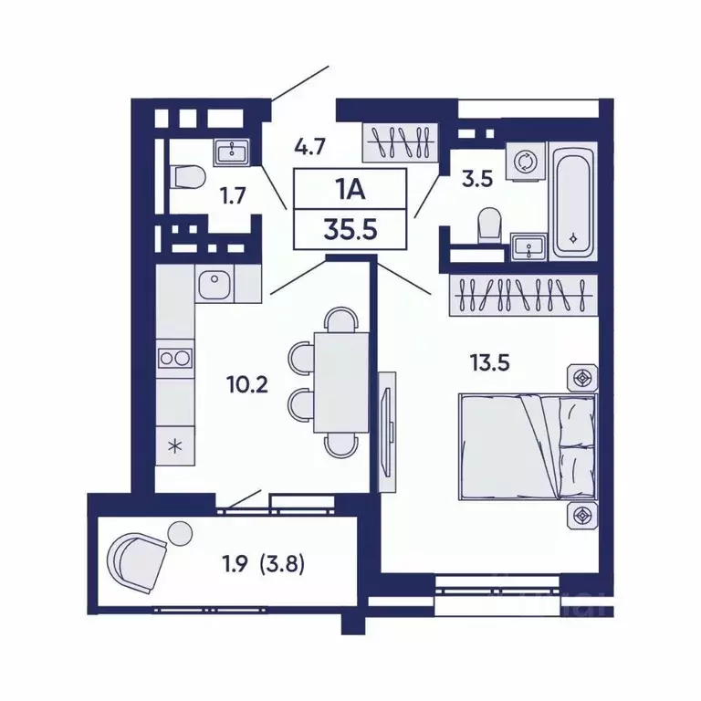 1-к кв. Новосибирская область, Новосибирск Горизонт жилой комплекс ... - Фото 2