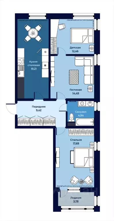 Свободной планировки кв. Камчатский край, Петропавловск-Камчатский ... - Фото 2