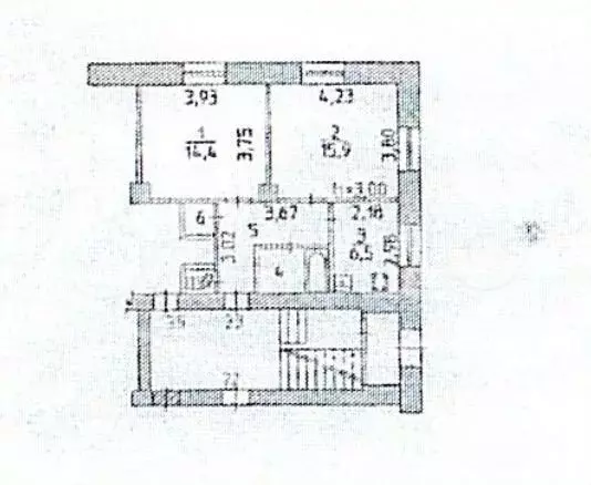 2-к. квартира, 50,9 м, 2/3 эт. - Фото 0