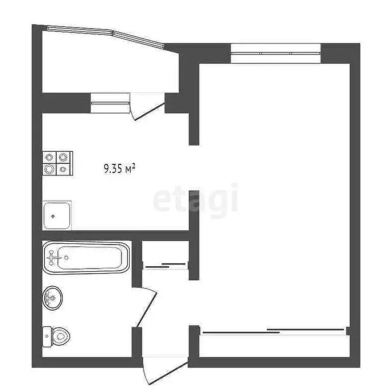 1-комнатная квартира: Тюмень, улица Валентины Трофимовой, 7 (40.9 м) - Фото 1