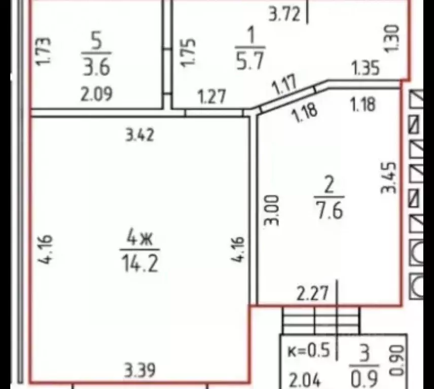 1-к кв. Калининградская область, Калининград Елизаветинская ул., 4к1 ... - Фото 2
