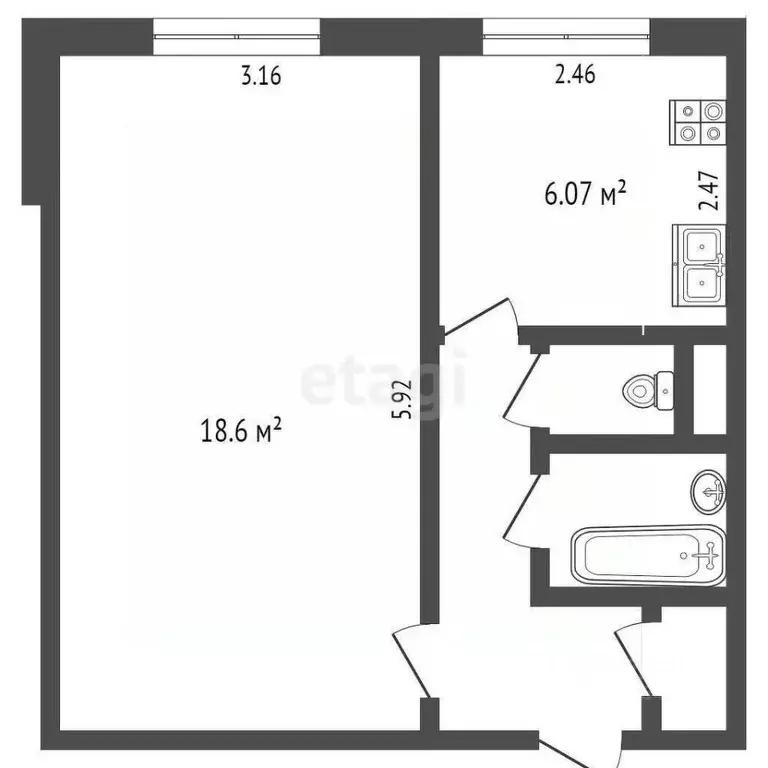 1-к кв. Москва Профсоюзная ул., 152К4 (32.4 м) - Фото 1