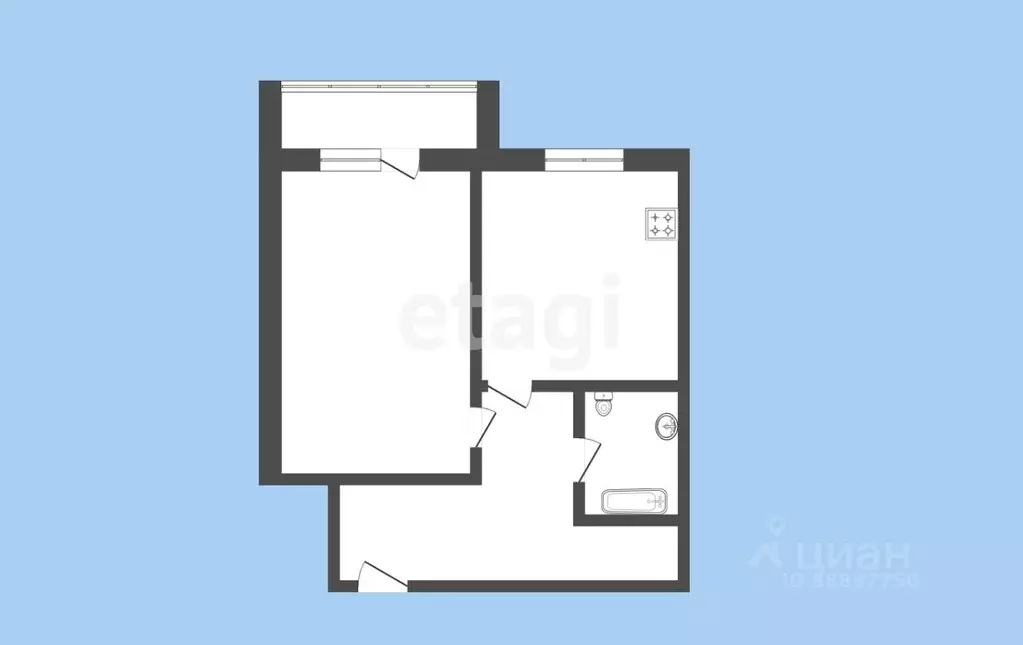 1-к кв. Карачаево-Черкесия, Черкесск пл. Кирова, 21А (53.2 м) - Фото 1