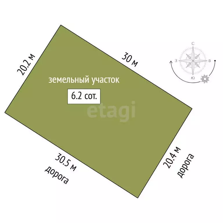 Участок в Тюмень, СНТ Медик, Солнечная улица (6.17 м) - Фото 1