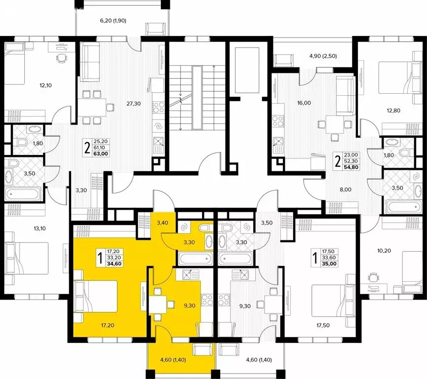 1-комнатная квартира: Сукко, жилой комплекс Кипарис (34.6 м) - Фото 2