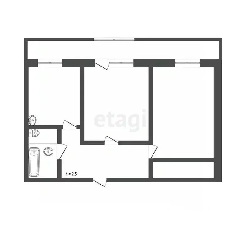 2-к кв. Томская область, Томск Телецентр мкр, ул. Партизанская, 25/1 ... - Фото 2