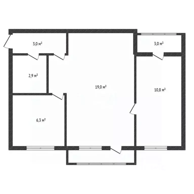 2-к кв. Брянская область, Карачев ул. Тургенева, 1 (45.0 м) - Фото 2