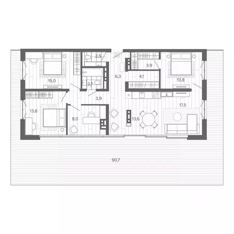 5-к кв. Алтайский край, Барнаул тракт Змеиногорский, 35Б (196.81 м) - Фото 0
