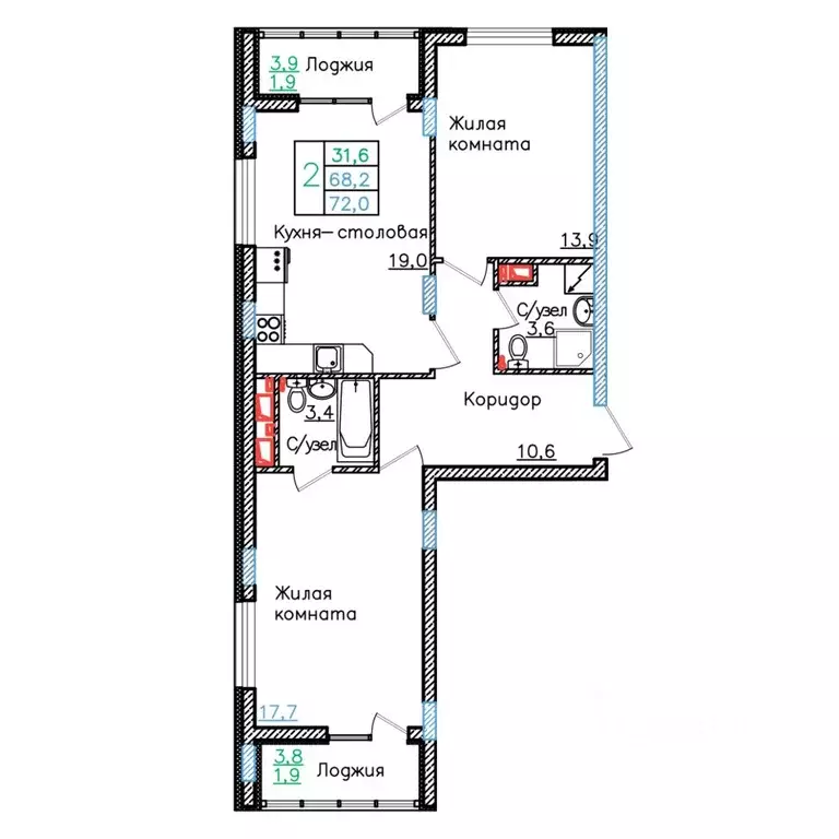 2-к кв. Белгородская область, Старый Оскол Садовые Кварталы мкр, 4 ... - Фото 1