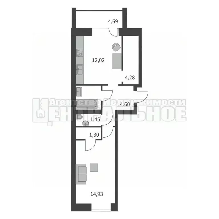 1-к кв. Смоленская область, Смоленск проезд Ипподромный, 7к1 (47.0 м) - Фото 2