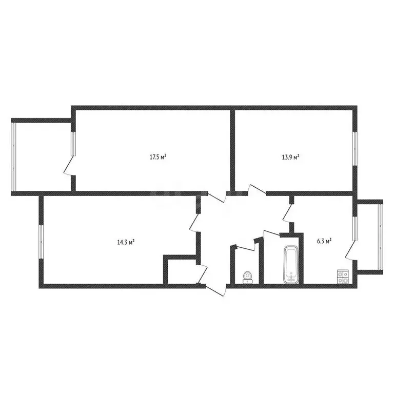 3-комнатная квартира: Черкесск, проспект Ленина, 62 (61.1 м) - Фото 2