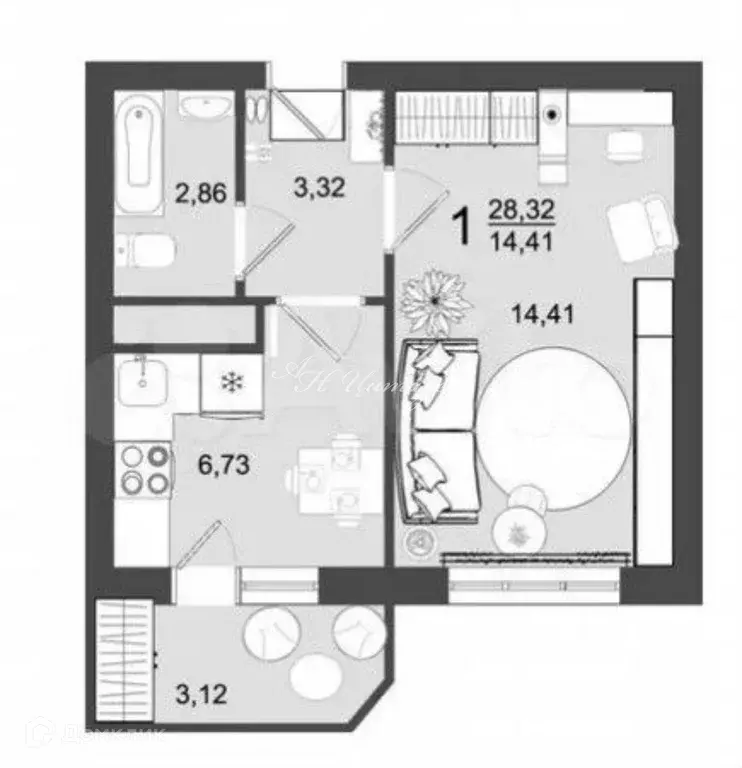 Продаётся 1-к квартира, 28 м - Фото 1