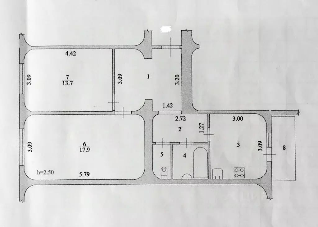 2-к кв. Волгоградская область, Волжский просп. Имени Ленина, 162 (59.0 ... - Фото 2