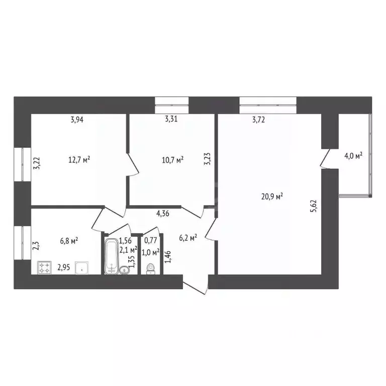 3-к кв. Башкортостан, Уфа ул. Степана Халтурина, 59 (65.4 м) - Фото 2