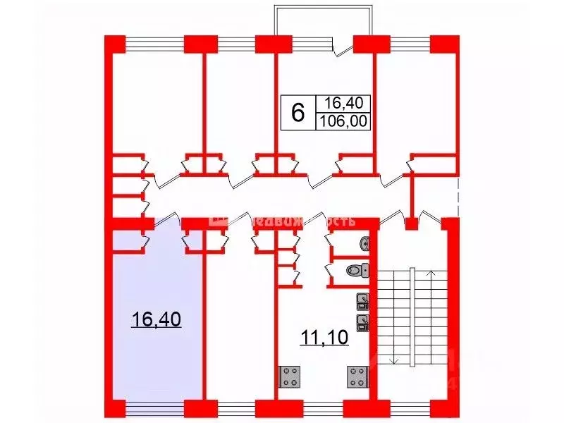 Комната Санкт-Петербург 3-й Рабфаковский пер., 12К4 (16.4 м) - Фото 1