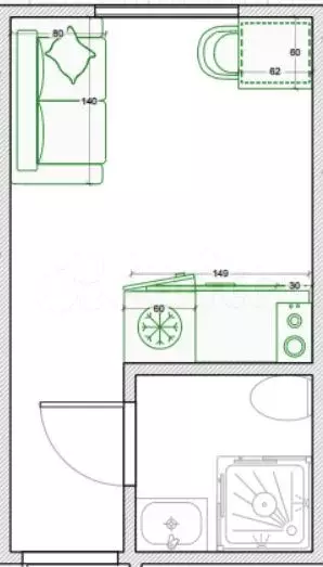 Квартира-студия, 19 м, 1/14 эт. - Фото 0