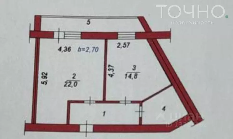 1-к кв. Пензенская область, Пенза Тамбовская ул., 9 (49.5 м) - Фото 2