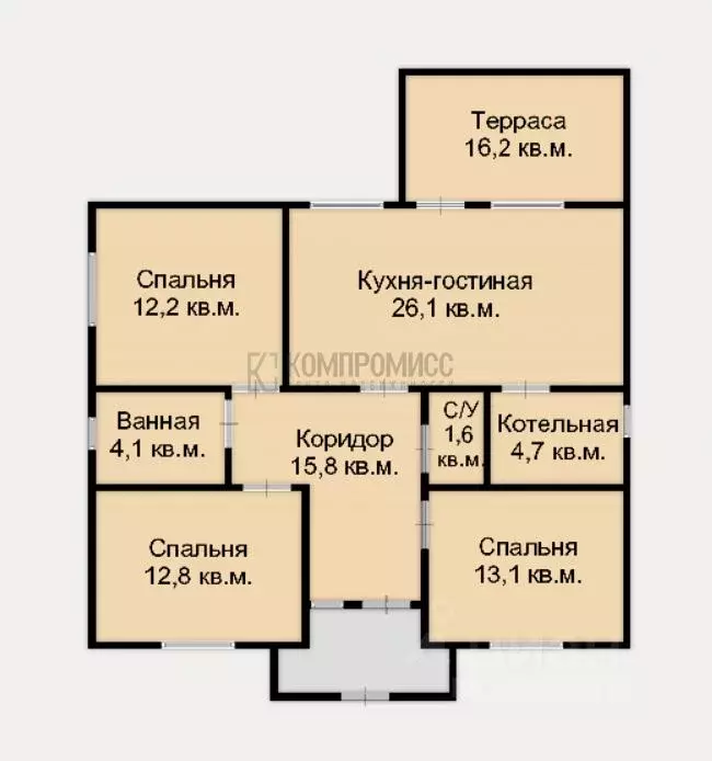 Дом в Краснодарский край, Северская ст-ца ул. Ильская, 45 (110 м) - Фото 1