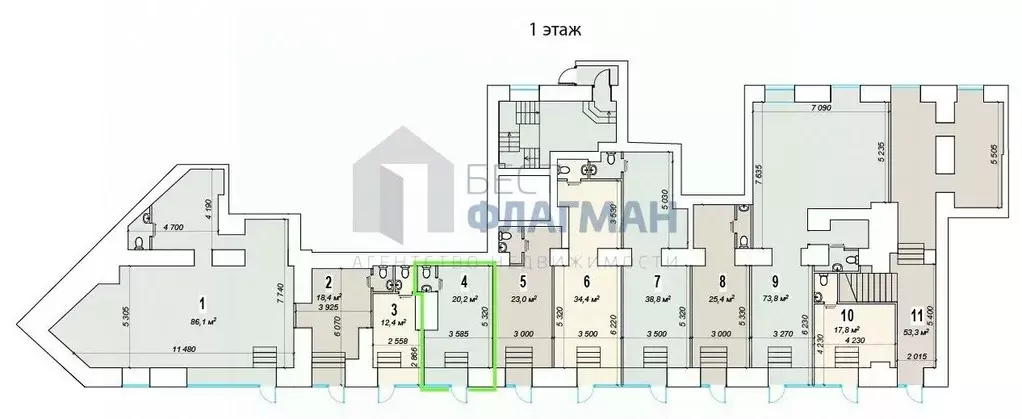 Помещение свободного назначения в Москва Ленинский просп., 70/11 (20 ... - Фото 2