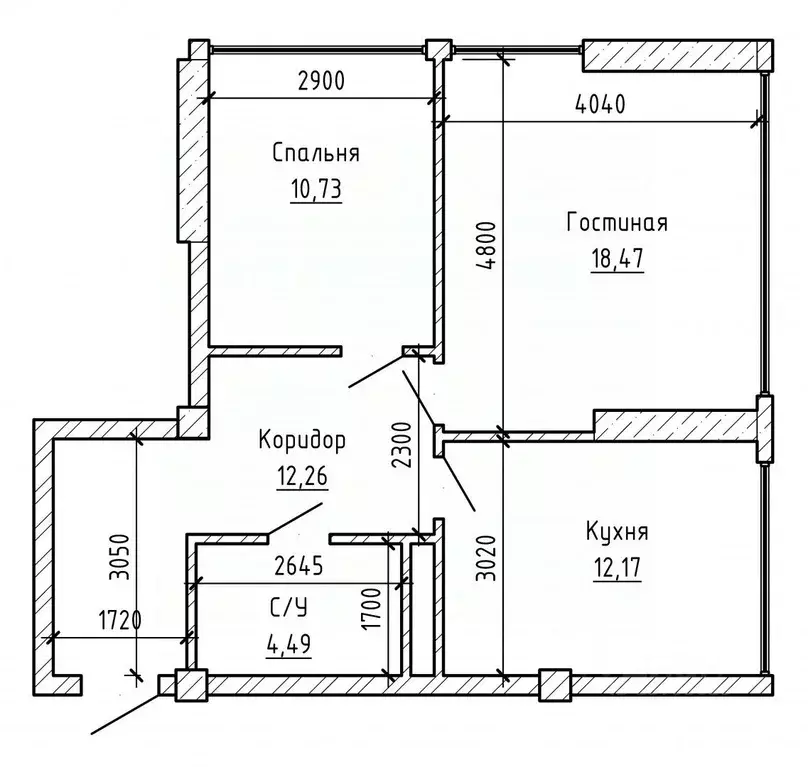 2-к кв. Кабардино-Балкария, Нальчик ул. Атажукина, 149А (58.8 м) - Фото 2