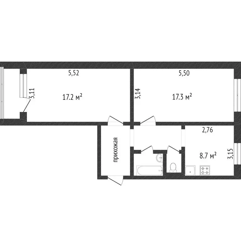 2-комнатная квартира: Белгород, 10-й микрорайон, улица 60 лет Октября, ... - Фото 1