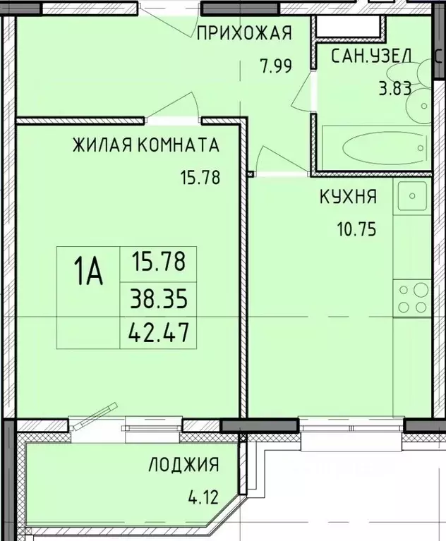 1-к кв. Тульская область, Тула Рязанская ул., 21 (42.47 м) - Фото 0