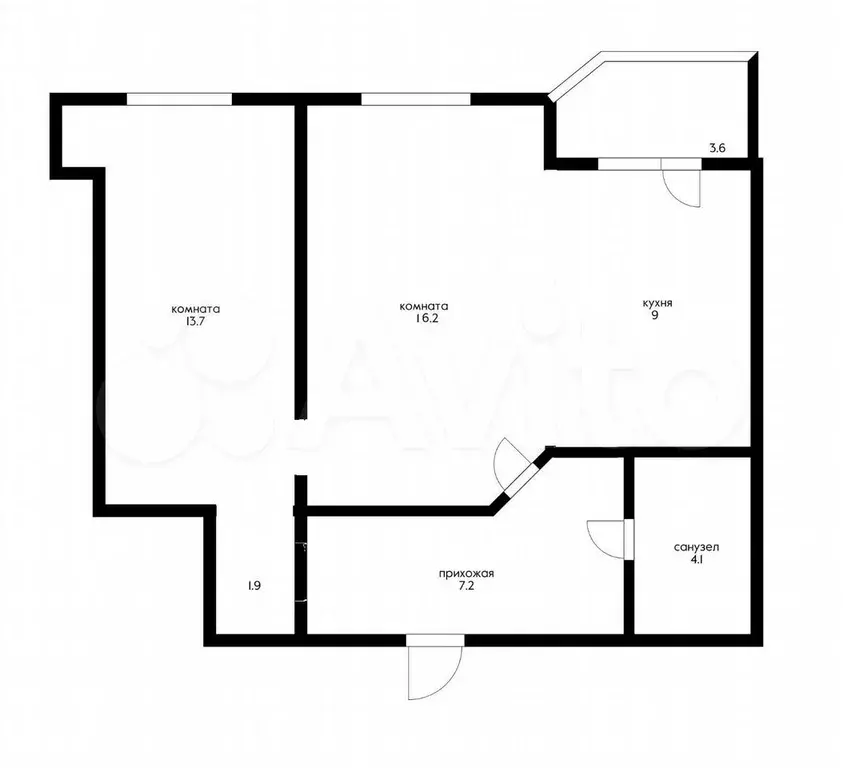 2-к. квартира, 55 м, 3/4 эт. - Фото 0