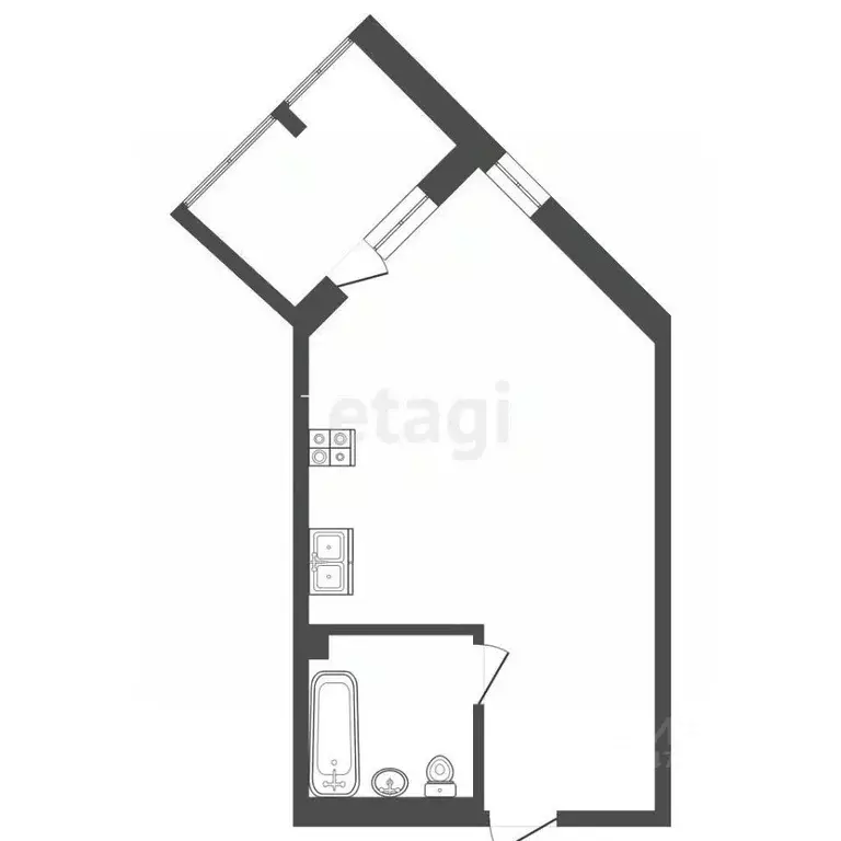 Студия Крым, Черноморское пгт ул. Сигнальная, 2Вс18 (28.0 м) - Фото 2