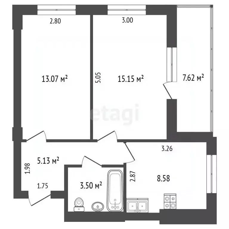 2-к кв. Ростовская область, Батайск ул. Максима Горького, 144 (51.0 м) - Фото 2