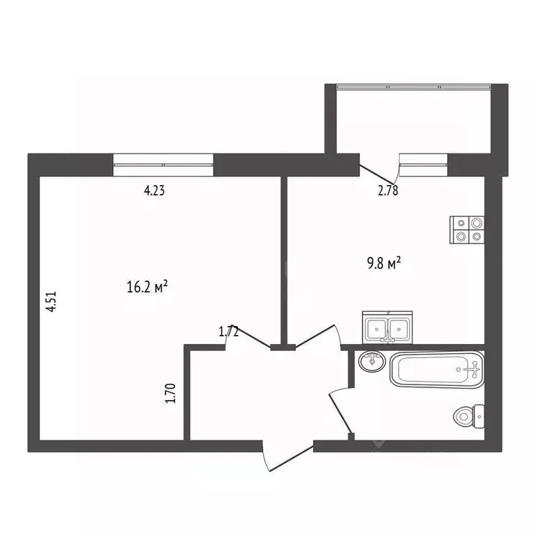 1-к кв. Ярославская область, Ярославский муниципальный округ, пос. ... - Фото 1