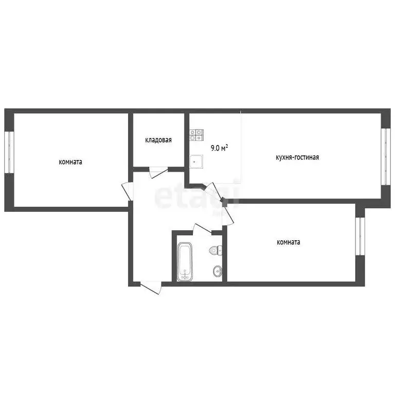 2-комнатная квартира: Лопатино, Сухановская улица, 13 (51.4 м) - Фото 0