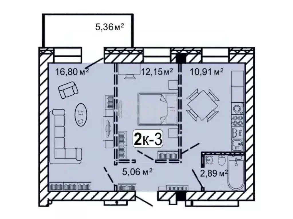2-к кв. Бурятия, Улан-Удэ 142-й мкр,  (44.7 м) - Фото 1