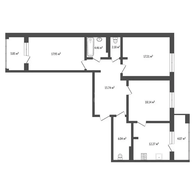 3-комнатная квартира: Тюмень, Ямская улица, 86 (92.4 м) - Фото 1