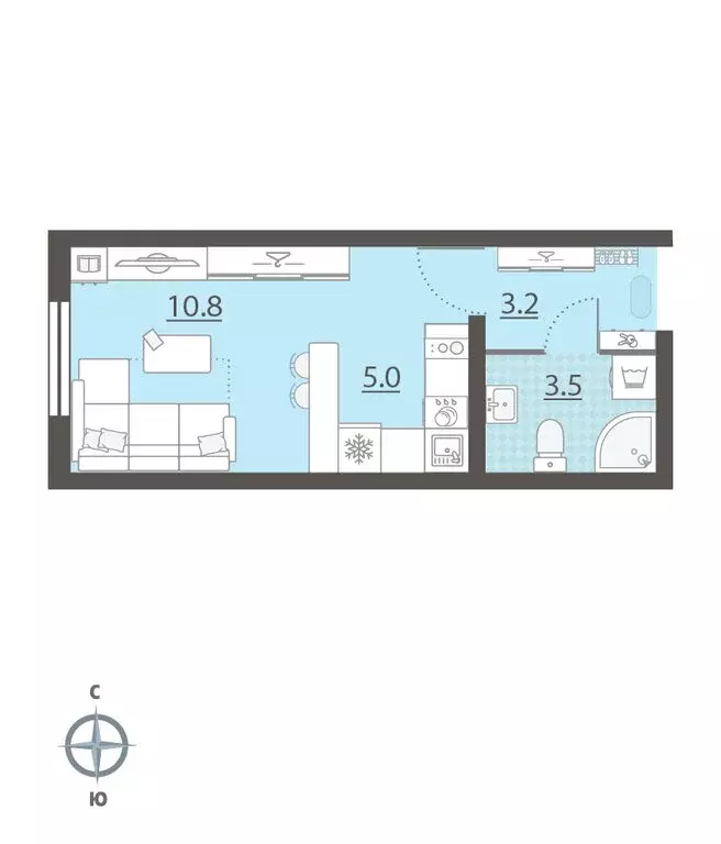 Квартира-студия: Екатеринбург, Латвийская улица, 58/5 (22.6 м) - Фото 1