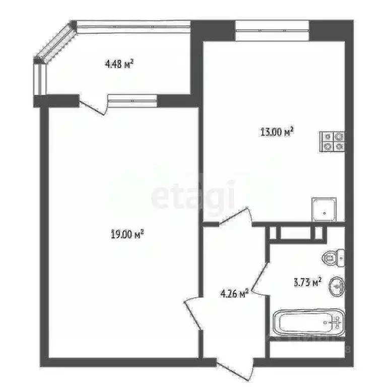 1-к кв. Дагестан, Махачкала ул. Грязелечебная, 48Ак3 (47.0 м) - Фото 2