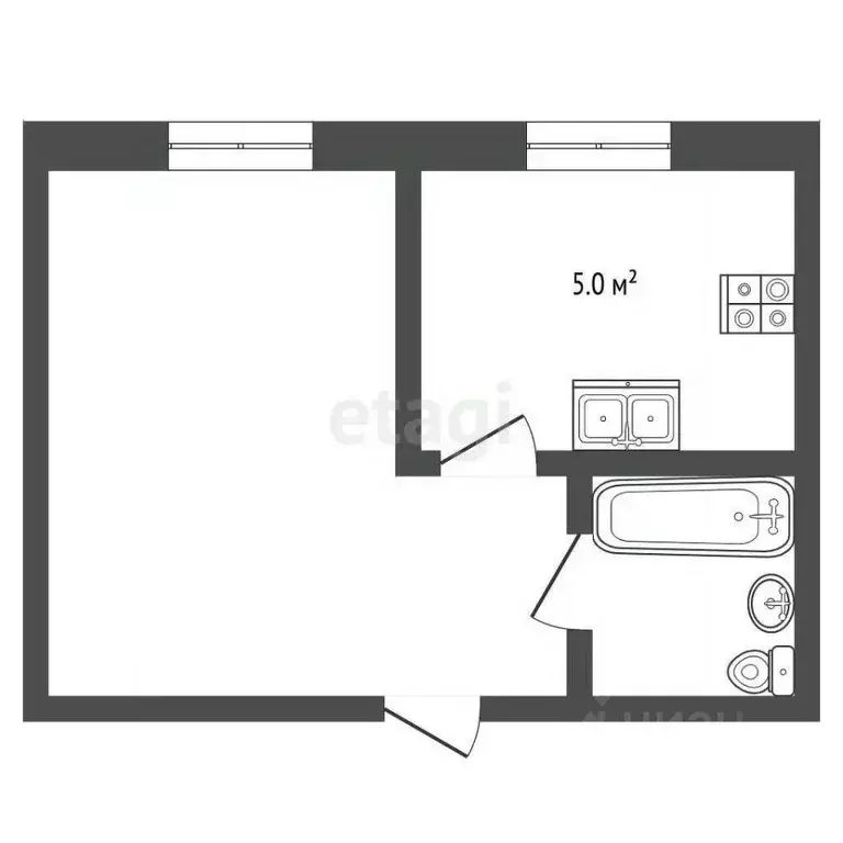 1-к кв. Кемеровская область, Новокузнецк ул. Сеченова, 11 (30.0 м) - Фото 0