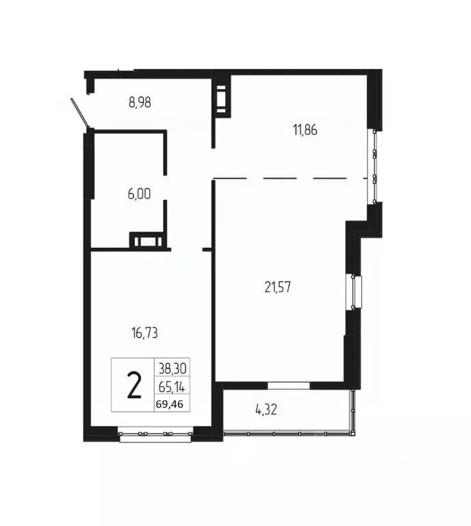 2-к кв. Волгоградская область, Волгоград 127-й кв-л,  (69.46 м) - Фото 0