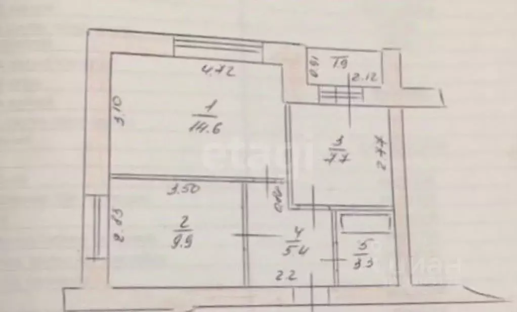 2-к кв. Татарстан, Казань Модельная ул., 10 (40.9 м) - Фото 2