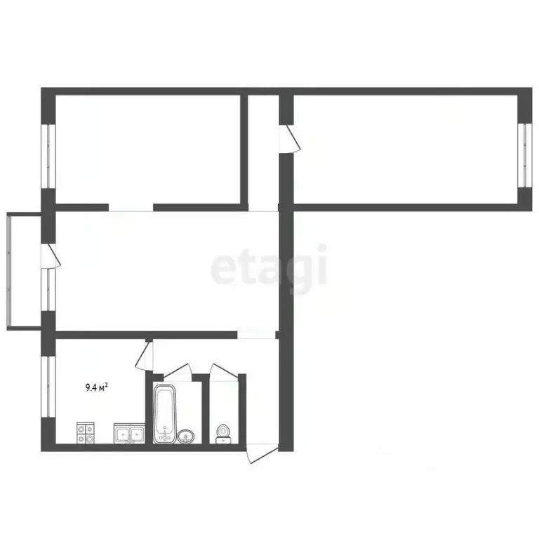 3-к кв. Крым, Евпатория ул. Имени 60-летия Октября, 15 (58.0 м) - Фото 2