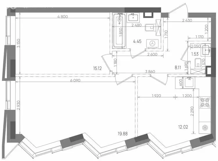 2-комнатная квартира: Казань, Бухарская улица, 5 (61.11 м) - Фото 0