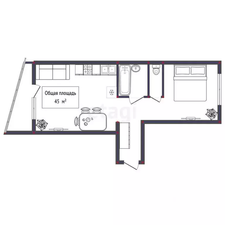 1-к кв. Новосибирская область, Новосибирск ул. Ключ-Камышенское плато, ... - Фото 2