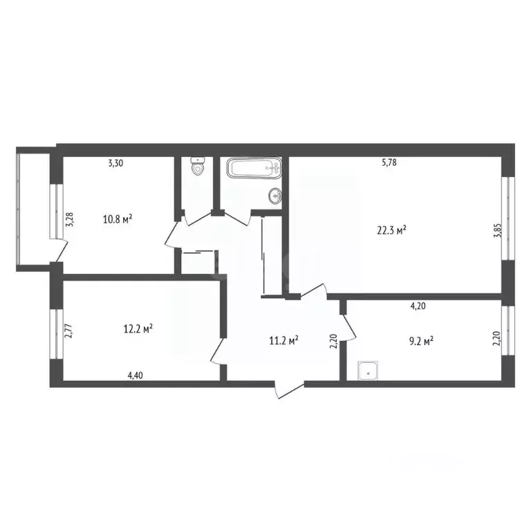 3-к кв. Амурская область, Благовещенск Институтская ул., 14 (70.5 м) - Фото 2
