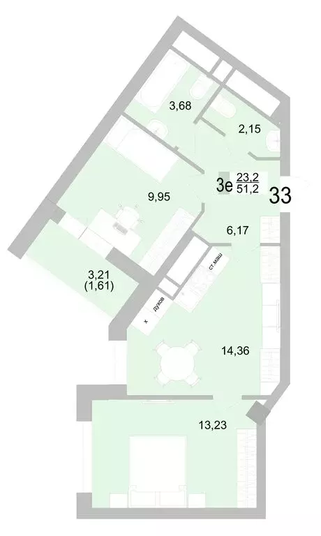 2-комнатная квартира: Екатеринбург, Черкасская улица, 5к1 (51.15 м) - Фото 0