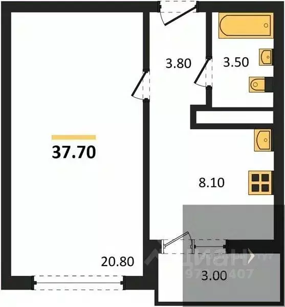 1-к кв. Воронежская область, Воронеж ул. Шибилкина, 9 (37.7 м) - Фото 1