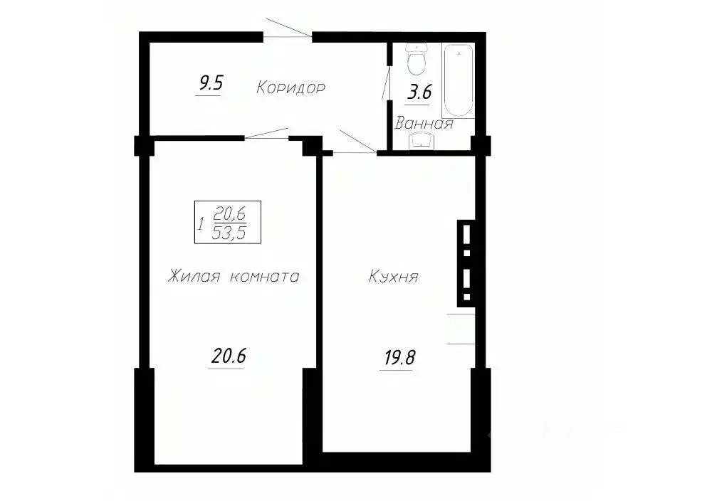 1-к кв. Ставропольский край, Ессентуки  (53.5 м) - Фото 1